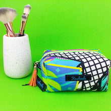 Load image into Gallery viewer, Tropical 80’s Party Medium Box Makeup Bag. - Kashzale Cosmetic Bags