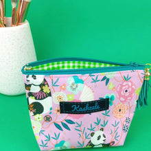 Load image into Gallery viewer, Pink Panda Small Makeup Bag.  Pink Small Makeup Bag - Kashzale Cosmetic Bags