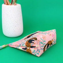 Load image into Gallery viewer, Red Panda Small Makeup Bag.  Coral Small Makeup Bag. - Kashzale Cosmetic Bags