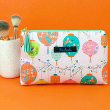 Load image into Gallery viewer, Lanterns Medium Makeup Bag. Pale Pink Makeup Bag. - Kashzale Cosmetic Bags