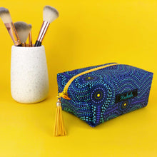 Load image into Gallery viewer, Desert Landscape Medium Box Makeup Bag. Aboriginal Design