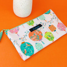 Load image into Gallery viewer, Lanterns Zipper Pouch, Travel Pouch. Pale Pink Travel Pouch - Kashzale Cosmetic Bags
