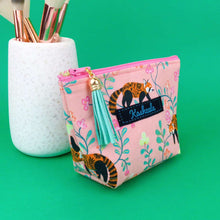 Load image into Gallery viewer, Red Panda Small Makeup Bag.  Coral Small Makeup Bag. - Kashzale Cosmetic Bags