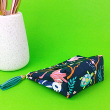 Load image into Gallery viewer, Navy Pandas and Tigers Small Makeup Bag. Navy Small Makeup Bag - Kashzale Cosmetic Bags