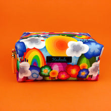 Load image into Gallery viewer, Rainbow Land Large Box Cosmetic Bag. Kasey Rainbow Design. - Kashzale Cosmetic Bags