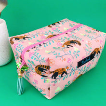 Load image into Gallery viewer, Red Panda Large Box Cosmetic Bag. Coral Makeup Bag. - Kashzale Cosmetic Bags