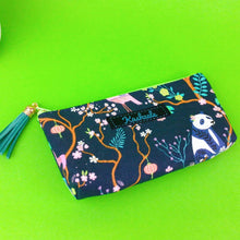 Load image into Gallery viewer, Navy Pandas and Tigers Sunglasses bag, glasses case. Navy Glasses Cases - Kashzale Cosmetic Bags