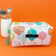 Load image into Gallery viewer, Lanterns Large Box Cosmetic Bag. Pale Pink Makeup Bag - Kashzale Cosmetic Bags