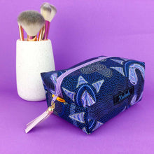 Load image into Gallery viewer, Sunset Night Dreaming Medium Box Makeup Bag. Aboriginal Design