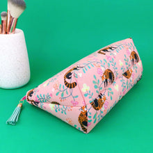 Load image into Gallery viewer, Red Panda Medium Makeup Bag.  Coral Makeup Bag. - Kashzale Cosmetic Bags