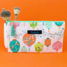 Load image into Gallery viewer, Lanterns Zipper Pouch, Travel Pouch. Pale Pink Travel Pouch - Kashzale Cosmetic Bags