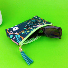 Load image into Gallery viewer, Navy Pandas and Tigers Sunglasses bag, glasses case. Navy Glasses Cases - Kashzale Cosmetic Bags