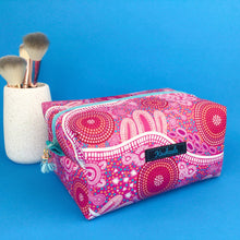 Load image into Gallery viewer, Women's Journey Large Box Cosmetic Bag. By Aboriginal Artist Debbie Scott