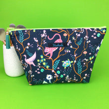 Load image into Gallery viewer, Navy Pandas and Tigers Large Makeup Bag - Kashzale Cosmetic Bags