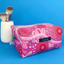 Load image into Gallery viewer, Women's Journey Large Box Cosmetic Bag. By Aboriginal Artist Debbie Scott