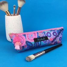 Load image into Gallery viewer, Coral Dreaming Makeup Brush Bag by Mahalia Mabo. - Kashzale Cosmetic Bags