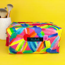 Load image into Gallery viewer, Confetti Large Box Cosmetic Bag. By Lordy Dordie Art