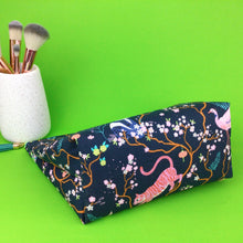 Load image into Gallery viewer, Navy Pandas and Tigers Large Makeup Bag - Kashzale Cosmetic Bags