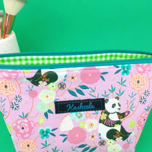 Load image into Gallery viewer, Pink Pandas Medium Cosmetic Bag. Pink Cosmetic Bags - Kashzale Cosmetic Bags