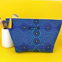 Load image into Gallery viewer, Desert Landscape Large Makeup Bag. Aboriginal Design