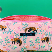 Load image into Gallery viewer, Red Panda Medium Makeup Bag.  Coral Makeup Bag. - Kashzale Cosmetic Bags