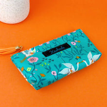 Load image into Gallery viewer, Aqua Cranes Sunglasses bag, glasses case. Aqua Glasses Case - Kashzale Cosmetic Bags