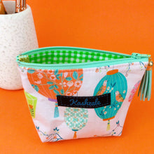 Load image into Gallery viewer, Lanterns Small Makeup Bag.  Pale Pink Small Makeup Bag - Kashzale Cosmetic Bags
