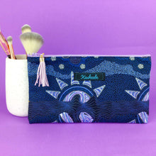 Load image into Gallery viewer, Sunset Night Dreaming Zipper Pouch, Travel Pouch. Aboriginal Design.