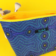 Load image into Gallery viewer, Desert Landscape Large Makeup Bag. Aboriginal Design