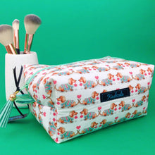 Load image into Gallery viewer, Dachshund Large Box Cosmetic Bag. White