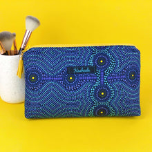 Load image into Gallery viewer, Desert Landscape Medium Makeup Bag. Aboriginal Design