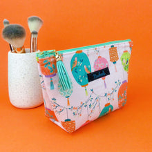 Load image into Gallery viewer, Lanterns Medium Cosmetic Bag. Pale Pink Cosmetic Bags - Kashzale Cosmetic Bags
