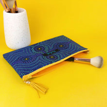 Load image into Gallery viewer, Desert Landscape Zipper Pouch, Travel Pouch. Aboriginal Design.