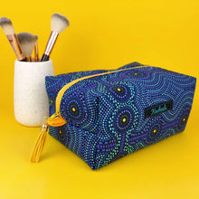 Load image into Gallery viewer, Desert Landscape Large Box Cosmetic Bag. Aboriginal Design.
