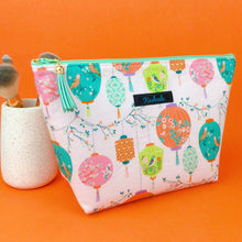 Load image into Gallery viewer, Lanterns Large Makeup Bag. Pale Pink Makeup Bag - Kashzale Cosmetic Bags