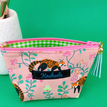 Load image into Gallery viewer, Red Panda Small Makeup Bag.  Coral Small Makeup Bag. - Kashzale Cosmetic Bags