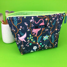Load image into Gallery viewer, Navy Pandas and Tigers Large Makeup Bag - Kashzale Cosmetic Bags