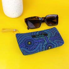 Load image into Gallery viewer, Desert Landscape Sunglasses bag, glasses case. Aboriginal design