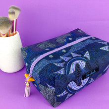 Load image into Gallery viewer, Sunset Night Dreaming Large Box Cosmetic Bag. Aboriginal Design.