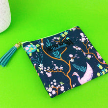 Load image into Gallery viewer, Navy Pandas and Tigers Coin Purse. Navy Coin Purse - Kashzale Cosmetic Bags