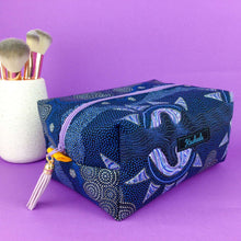 Load image into Gallery viewer, Sunset Night Dreaming Large Box Cosmetic Bag. Aboriginal Design.