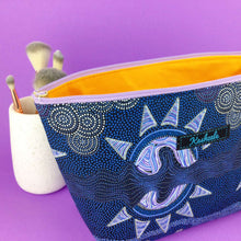 Load image into Gallery viewer, Sunset Night Dreaming Large Makeup Bag. Aboriginal Design