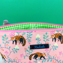 Load image into Gallery viewer, Red Panda Large Makeup Bag. Coral Makeup Bag. - Kashzale Cosmetic Bags