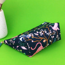 Load image into Gallery viewer, Navy Pandas and Tigers Medium Cosmetic Bag. Navy Cosmetic Bags - Kashzale Cosmetic Bags