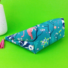 Load image into Gallery viewer, Teal Pandas and Tigers Medium Cosmetic Bag. Teal Cosmetic Bags - Kashzale Cosmetic Bags