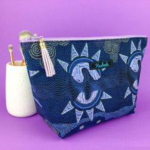 Load image into Gallery viewer, Sunset Night Dreaming Large Makeup Bag. Aboriginal Design