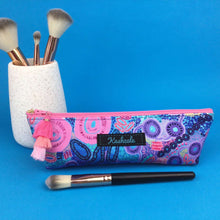 Load image into Gallery viewer, Coral Dreaming Makeup Brush Bag by Mahalia Mabo. - Kashzale Cosmetic Bags