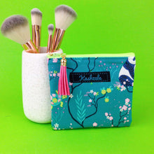 Load image into Gallery viewer, Teal Pandas and Tigers Coin Purse. Teal Coin Purse - Kashzale Cosmetic Bags