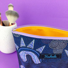 Load image into Gallery viewer, Sunset Night Dreaming Medium Cosmetic Bag. Aboriginal Design