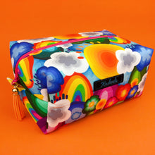 Load image into Gallery viewer, Rainbow Land Large Box Cosmetic Bag. Kasey Rainbow Design. - Kashzale Cosmetic Bags